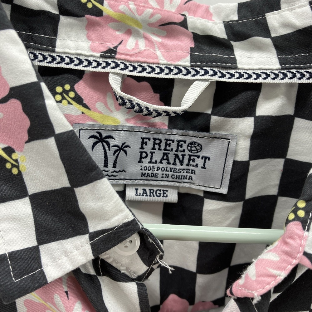 Free Planet Outfit Black Checkers And Flowers Two Piece Size Large Punk Y2K - Picture 7 of 9